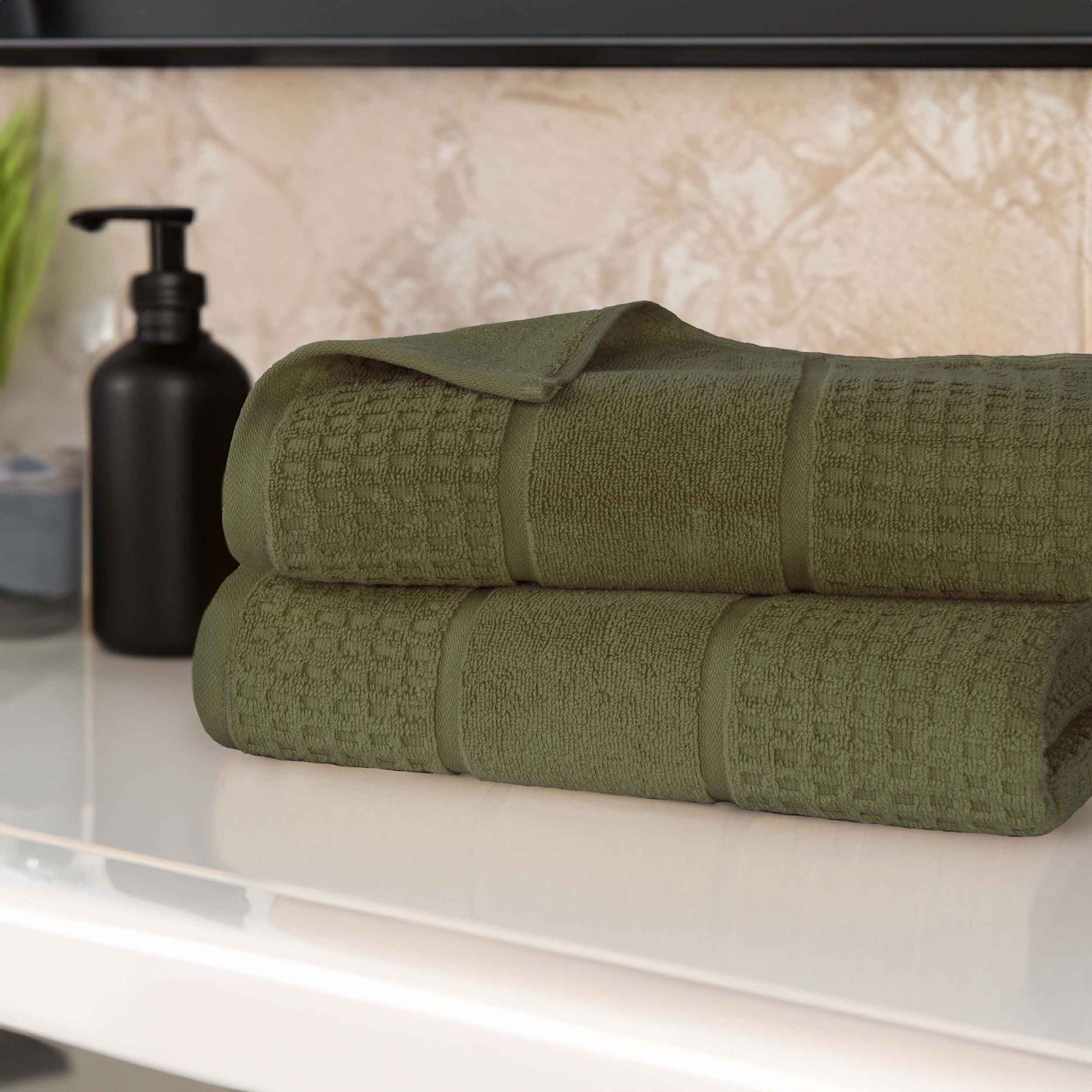 Premium Zero Twist Cotton Waffle Honeycomb Bath Towel Set of 2 - Ultra Soft & Highly Absorbent - Perfect for Spa, Bathroom & Luxury Home Use