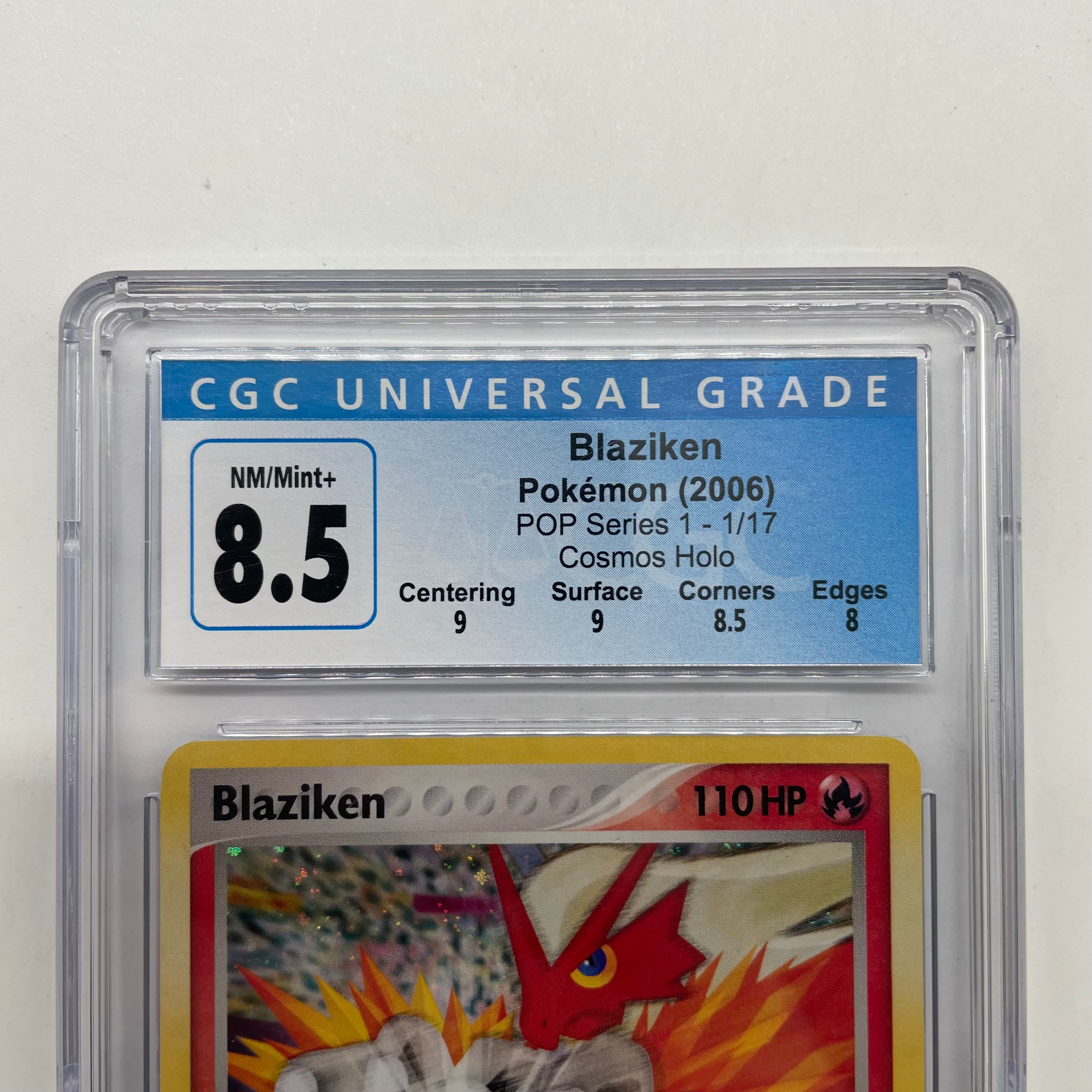Blaziken 1/17 CGC Graded Pokémon Card 8.5 Cosmos Holo 2006 - Rare Collectible for Pokémon TCG Players & Investors | Perfect for Display, Trading & Gaming Battles