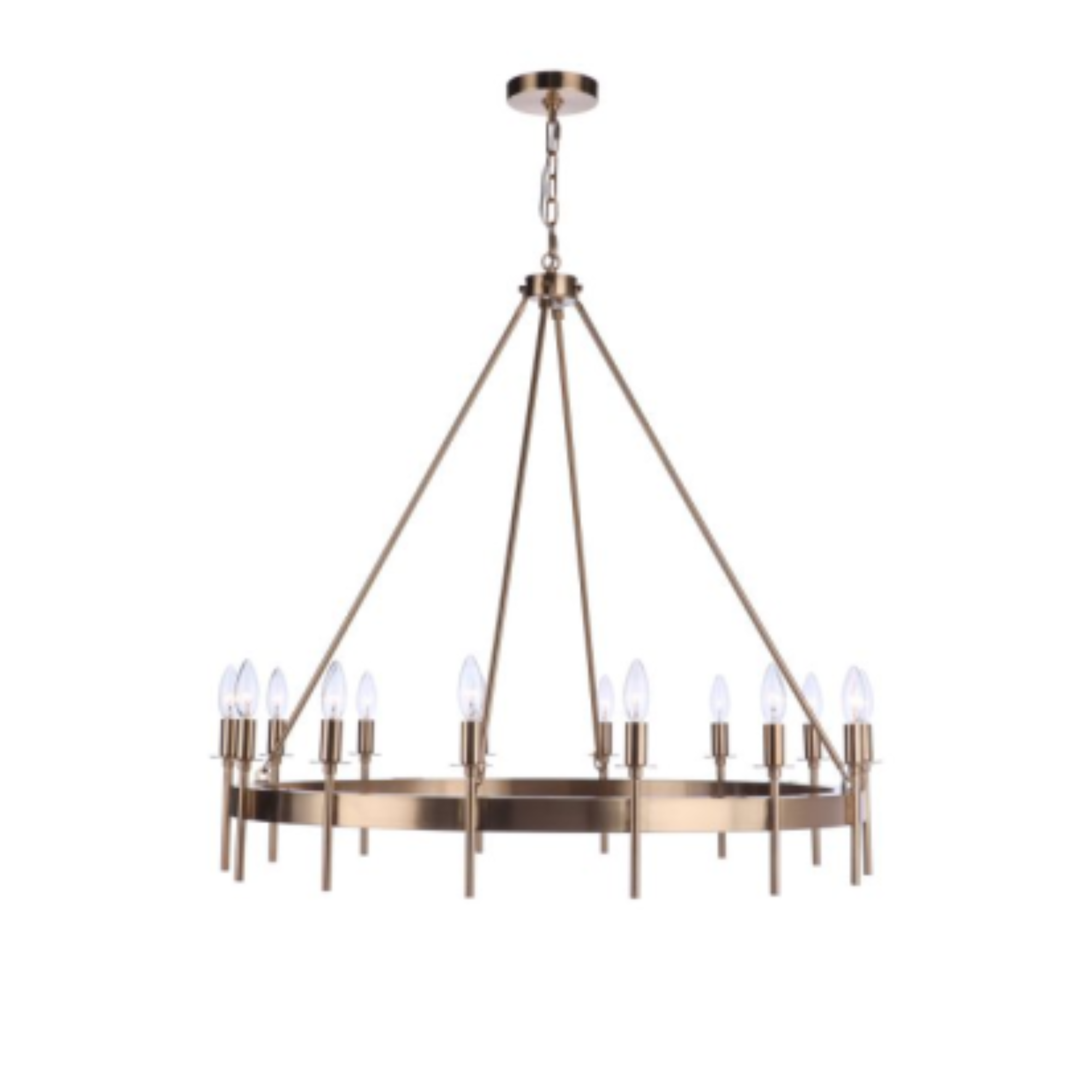Craftmade Larrson 14-Light Chandelier in Satin Brass - Elegant Dining Room & Foyer Lighting Fixture for Modern Homes