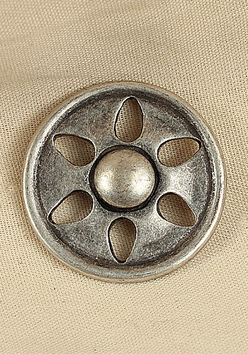 Antique Silver Rivet Plate Blossom - Vintage Style Decorative Accent for Home Decor, DIY Crafts, and Jewelry Making
