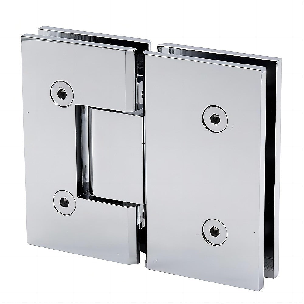 120x110cm Frameless Corner Shower Screen with Chrome Brackets & Stainless Steel Hinges - Square Knob Handle for Modern Bathroom, Spa & Luxury Shower Enclosure