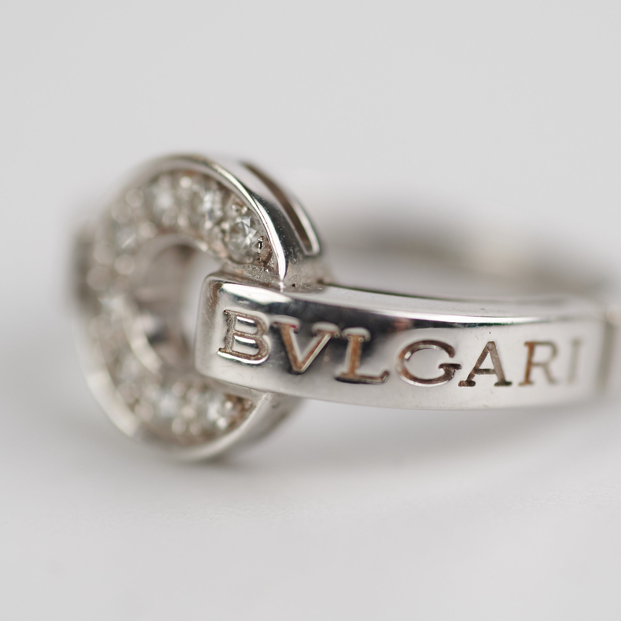 Bvlgari 18kt White Gold Diamond Pave Ring Size 51 - Elegant Luxury Jewelry for Weddings, Anniversaries & Special Occasions