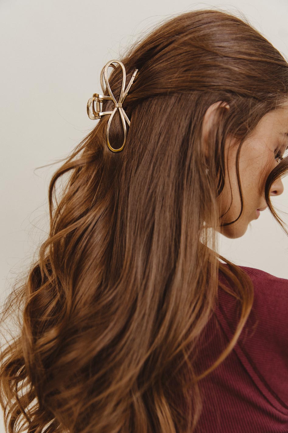 Gold Metal Bow Claw Clip Hair Claw - Elegant Hair Accessory for Women, Perfect for Parties, Weddings & Everyday Hairstyles