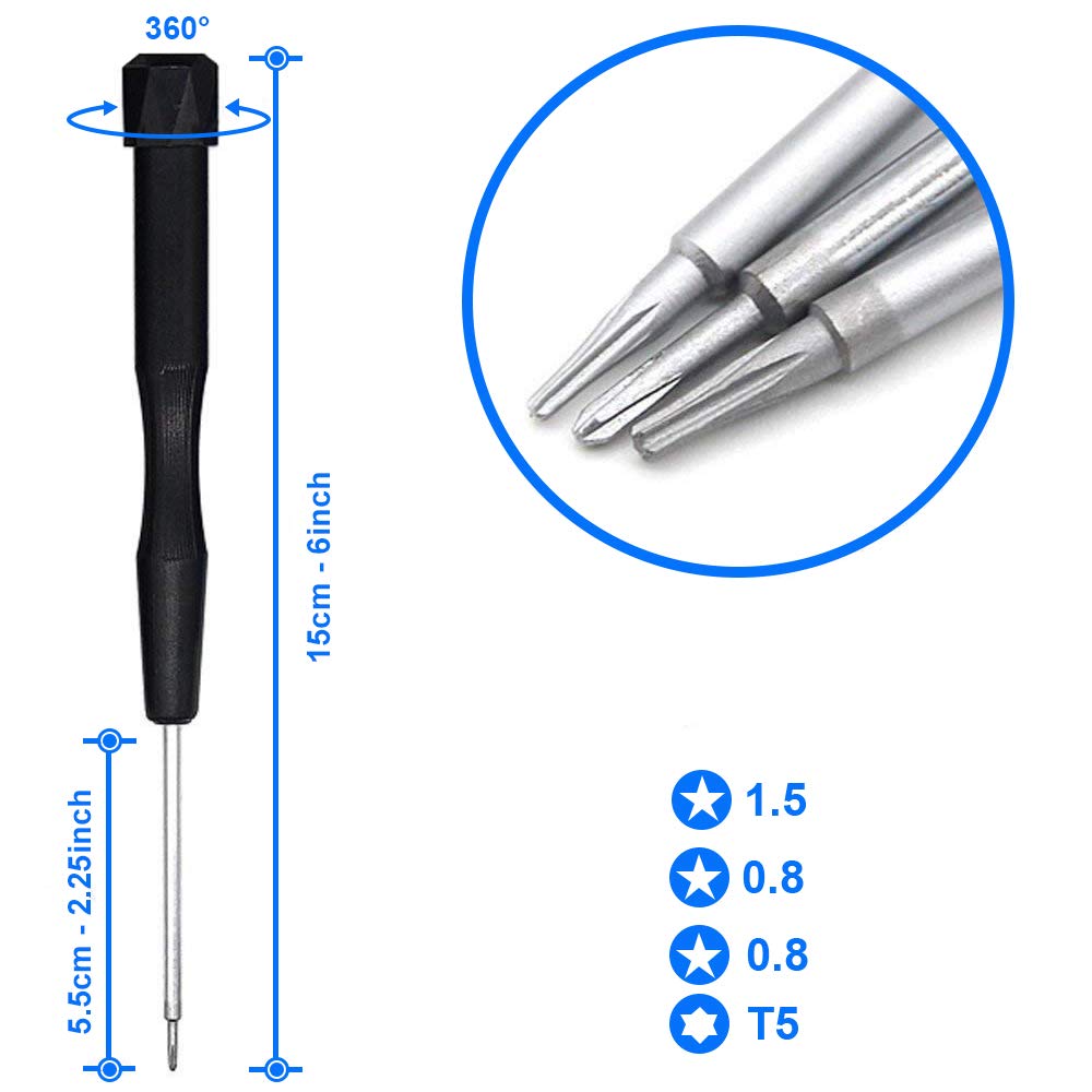 MMOBIEL Professional 5-in-1 Repair Screwdriver Toolkit Set for iPhone & MacBook Pro/Air - Includes P2/P5/P6, 5-Point Star & 3Pcs Pentalobe Bits (TS1/TS4/TS5) - Perfect for Electronics Repair, DIY Fixes & Phone Maintenance