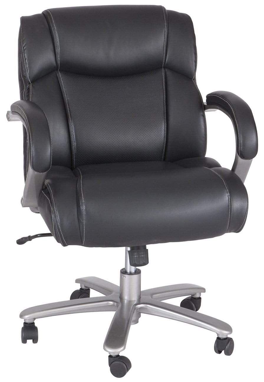 Safco Lineage Big & Tall Mid Back Task Chair - 350 lb Weight Capacity Ergonomic Office Chair with Adjustable Height & Lumbar Support [3504BL] - Perfect for Home Office, Executive Desks & Heavy-Duty Workspaces