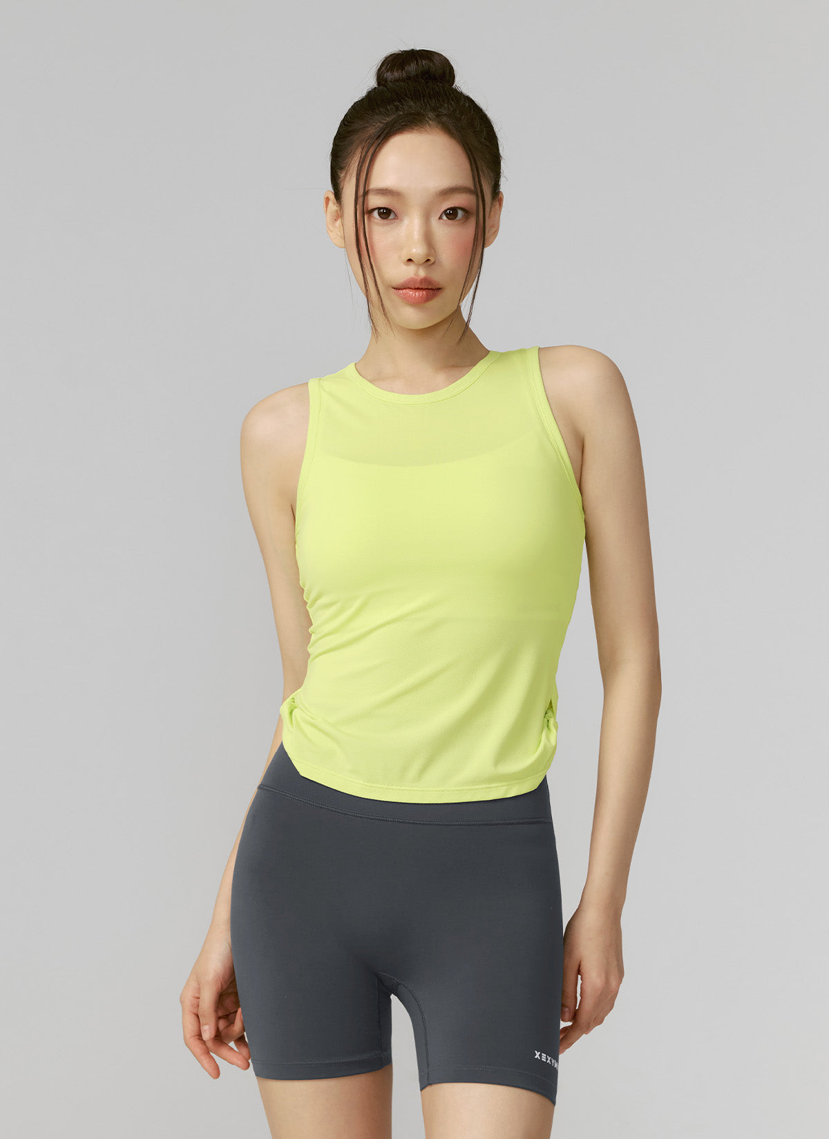Breathable Air Mesh Side Twist Sleeveless Top for Women - Perfect for Yoga, Running & Summer Workouts