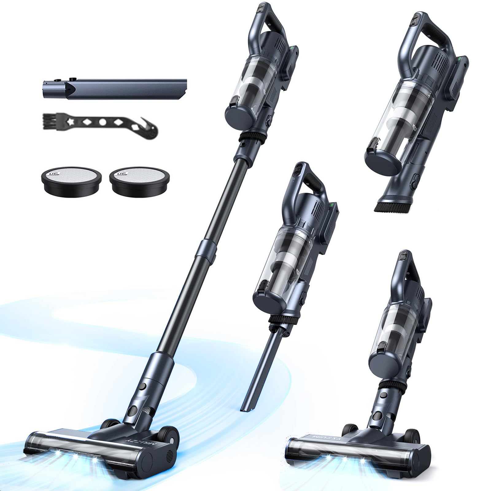 Powerful Cordless Vacuum Cleaner - 35kPa Strong Suction, 50min Runtime, Lightweight Stick & Handheld Vacuum for Home, Carpet, Hard Floors, Pet Hair - Perfect for Quick Cleanups & Car Detailing