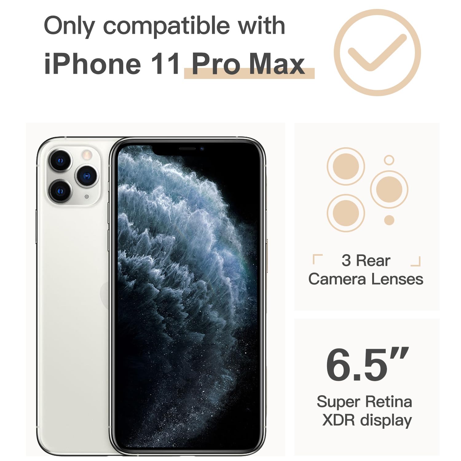 **ICEDIO Clear TPU iPhone 11 Pro Max Case with Screen Protector - Slim Fit Protective Cover for Women, Fashionable Blooming Sunflowers Design - Perfect for Everyday Use, Work & Travel (6.5