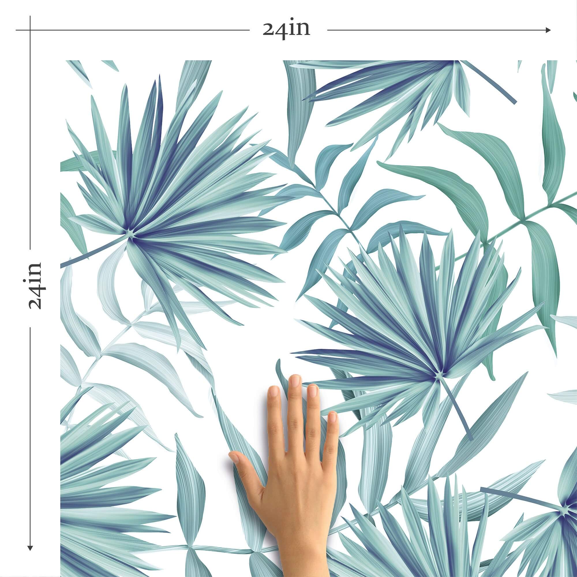 Green Botanical Floral Peel and Stick Removable Wallpaper - Self-Adhesive Decorative Vinyl for Bedroom, Living Room & Office Decor