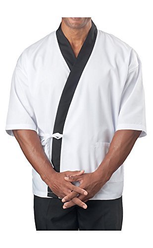 KNG 3/4 Sleeve Sushi Chef Coat - Professional Japanese Cooking Uniform for Sushi Restaurant & Culinary Arts (Perfect for Chefs, Catering & Food Preparation)