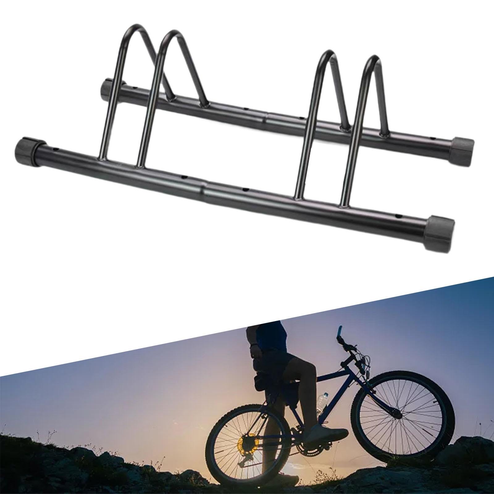 Qialexicon Bike Stand - Heavy Duty Black Bicycle Floor Stand for Garage Storage, Outdoor & Hybrid Bikes | Perfect for Home, Gym, and Backyard Bike Organization