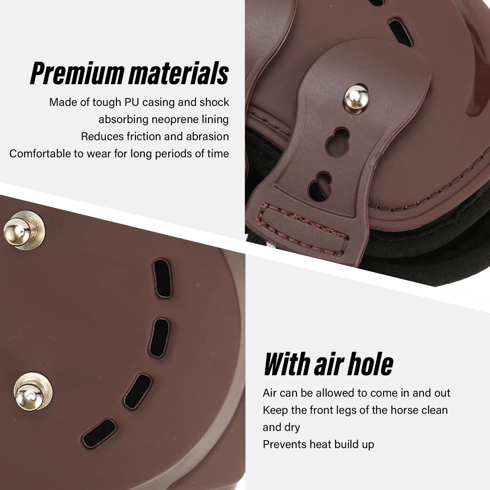 Anti Shock Horse Boots - Adjustable Front & Hind Leg Guards for Jumping & Show Riding - Shock Absorption Protects Tendons & Joints - Ideal for Equestrian Training, Competitions & Trail Riding