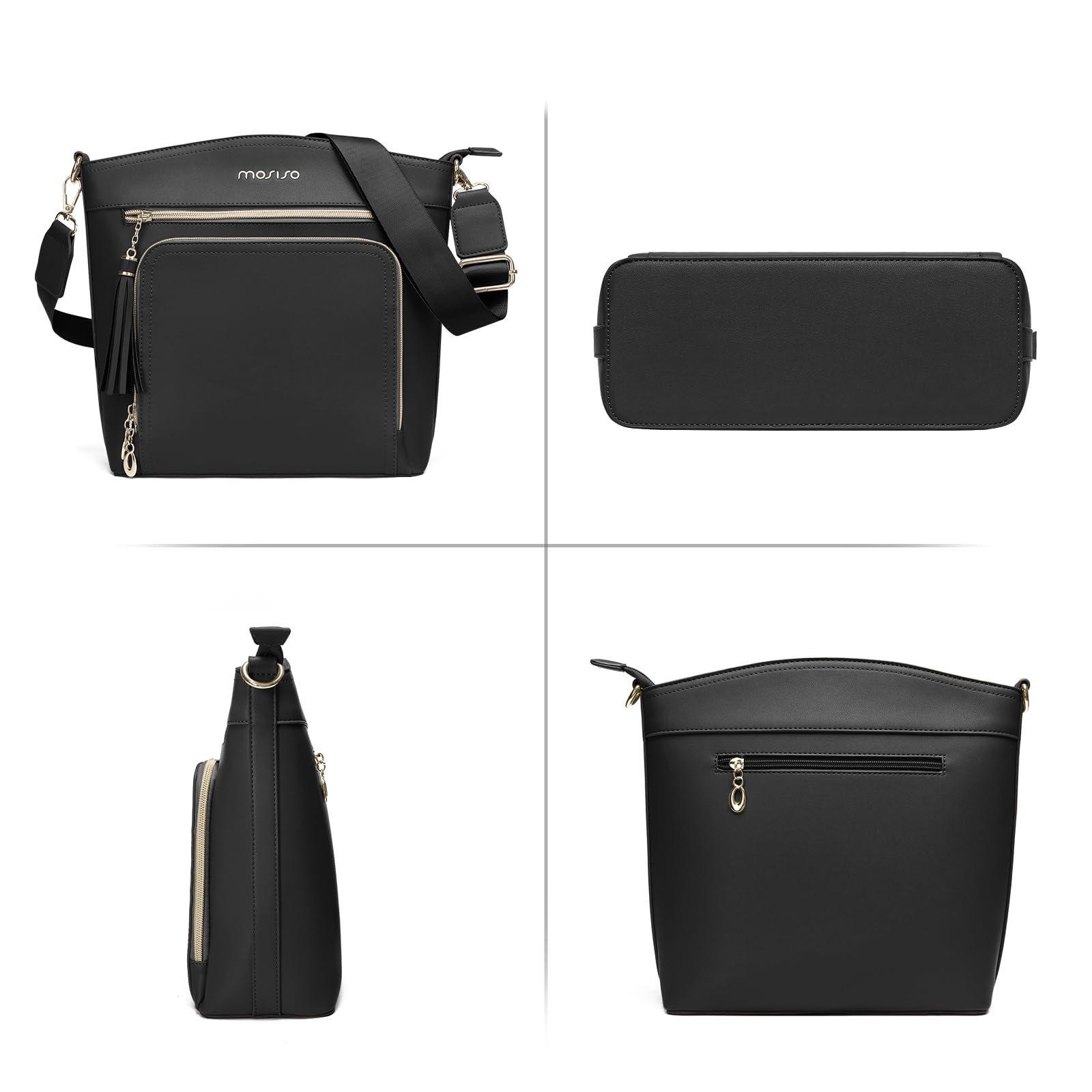 MOSISO Women's Crossbody Bag with Multi Pockets, Card Holder & Tassel - Stylish Shoulder Purse for Daily Use, Travel & Shopping