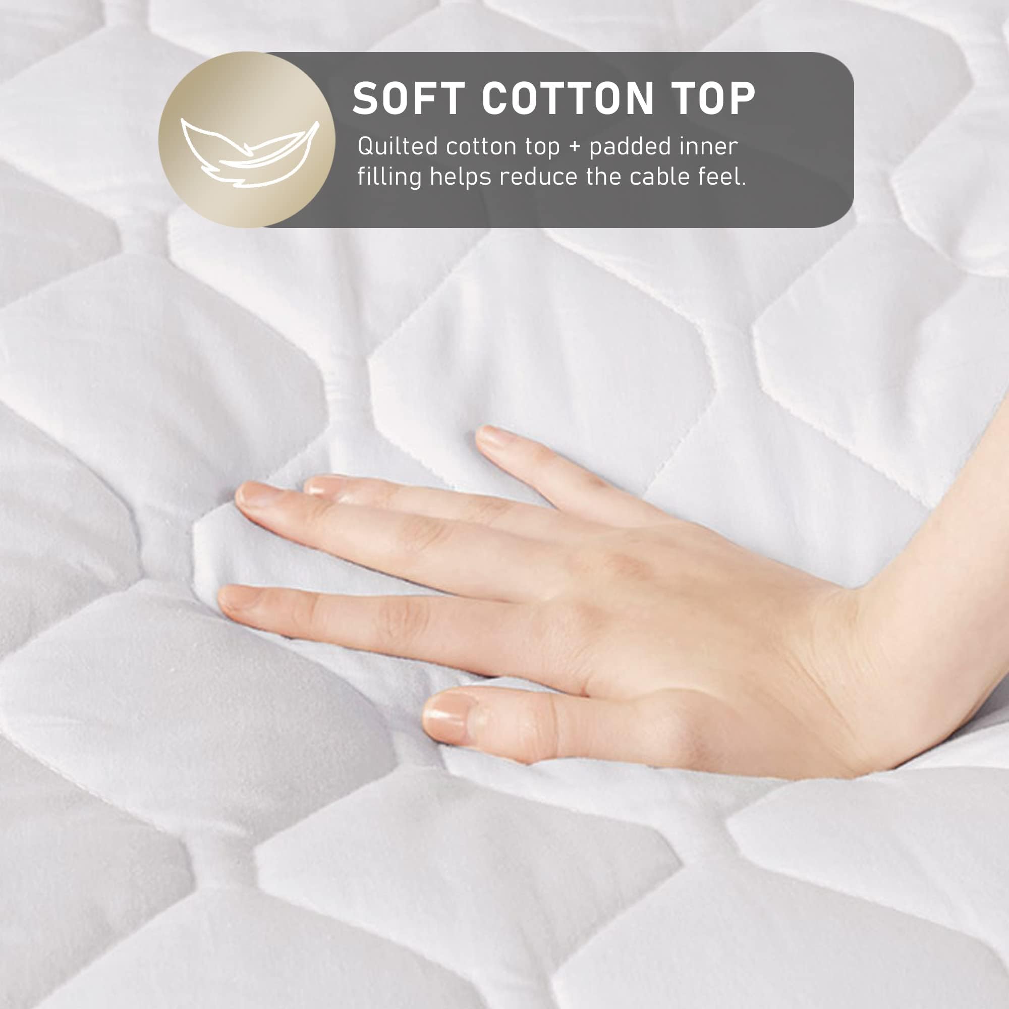 Twin Size Heated Mattress Pad with 20 Heat Settings - Premium Cotton Electric Bed Warmer for Cold Nights, Fast Heating & Auto Shut-Off, Fits 18-Inch Mattress - Machine Washable, EMF-Safe - Perfect for Winter, Arthritis Pain Relief & Cozy Home Comfort