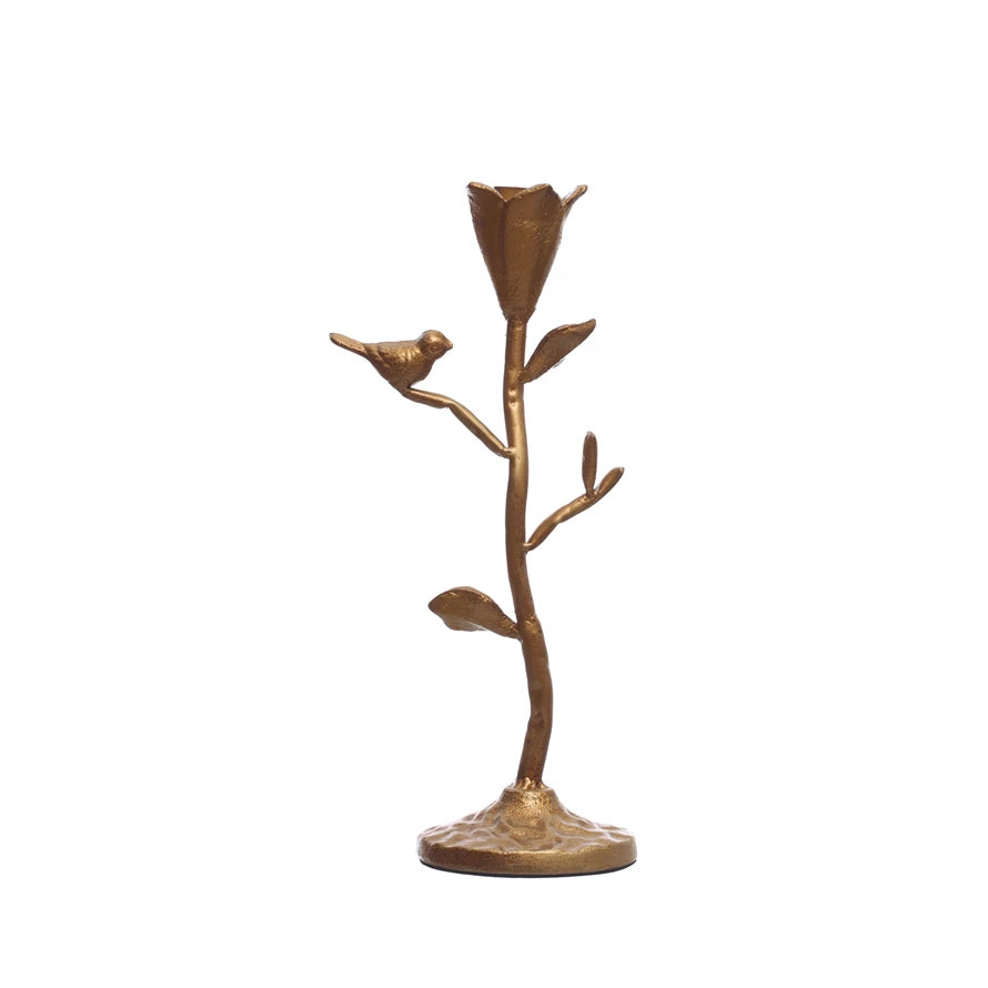 Premium Gold Cast Iron Taper Candle Holder - Elegant Home Decor for Weddings, Parties & Romantic Dinners