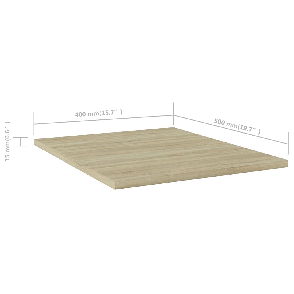 vidaXL Sonoma Oak Bookshelf Boards - Set of 8 Engineered Wood Shelves | Easy to Install & Clean | Modern Style Home Storage Solution | 15.7