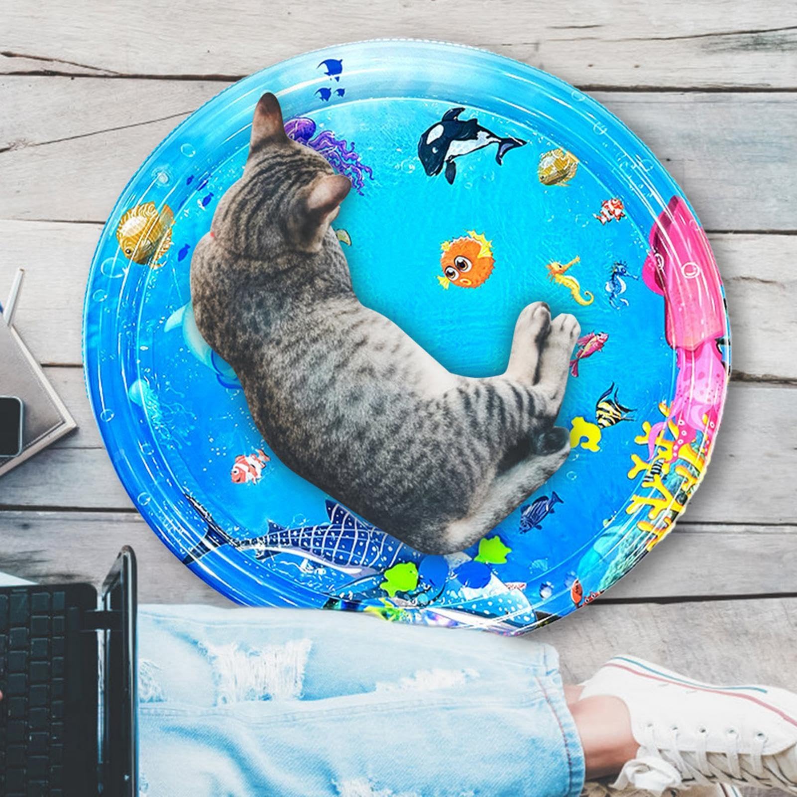 Water Sensor Play Mat for Dogs & Pets - Inflatable Outdoor Pet Water Mat with Motion Sensor, Foldable & Lightweight Splash Pad for Backyard, Pool, Beach | Perfect for Summer Fun & Cooling Off