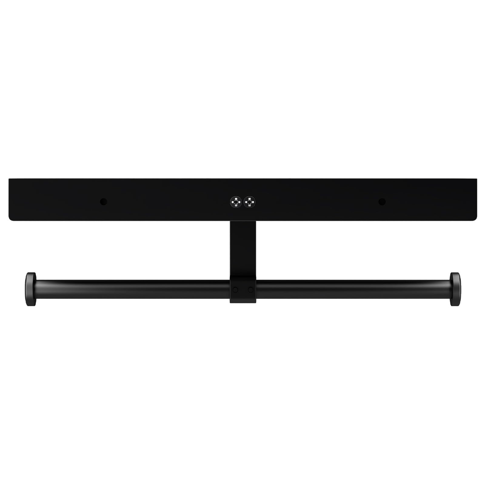 Danpoo Matte Black Toilet Paper Holder with Shelf - Wall Mounted Bathroom Organizer for Double Rolls | Space-Saving Bathroom Storage Solution for Small Spaces & Modern Homes