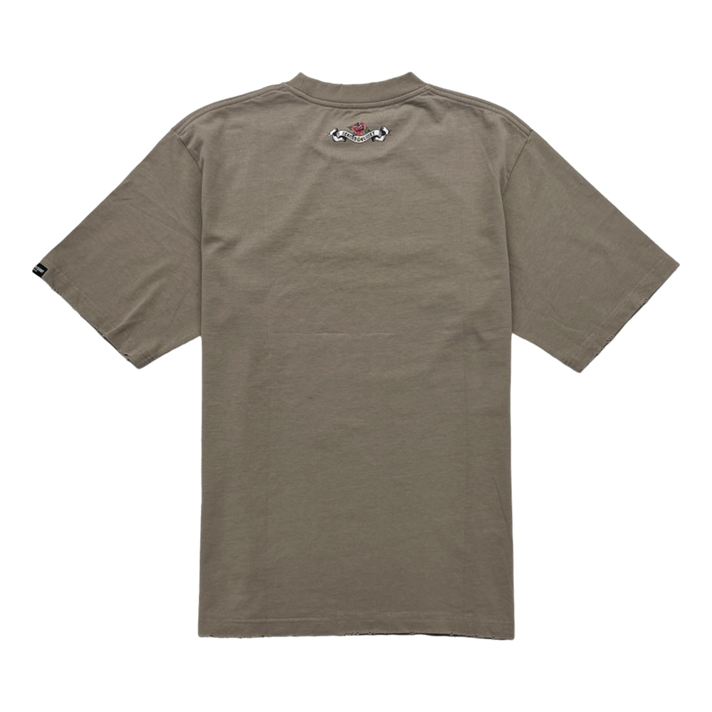 2ND CLOSET Virgin Mary Printed T-Shirt - Olive Green Graphic Tee for Women | Religious Apparel, Casual Wear & Street Style Outfits