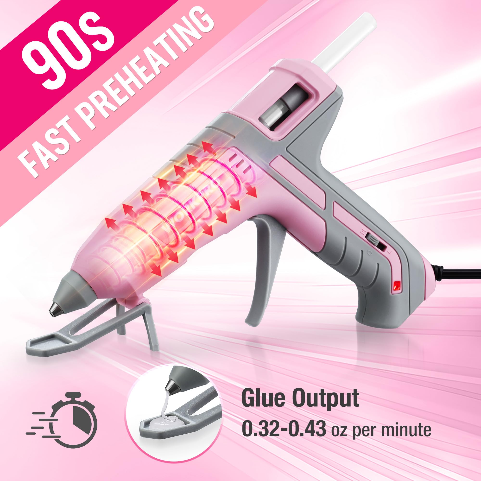 WORKPRO Full Size Hot Glue Gun 60W/100W Dual Temperature with 10 PCS Glue Sticks (7/16