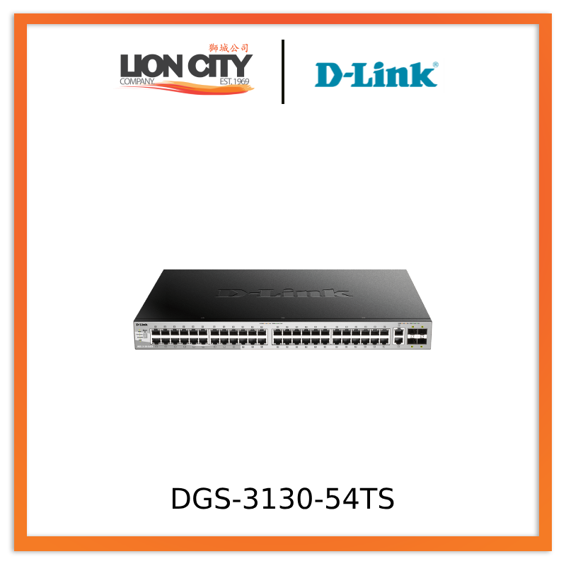 D-Link DGS-3130-54TS 54-Port Gigabit Ethernet Switch | Layer 3 Stackable Managed Network Switch | Ideal for Office Networks, Data Centers & Enterprise IT Infrastructure
