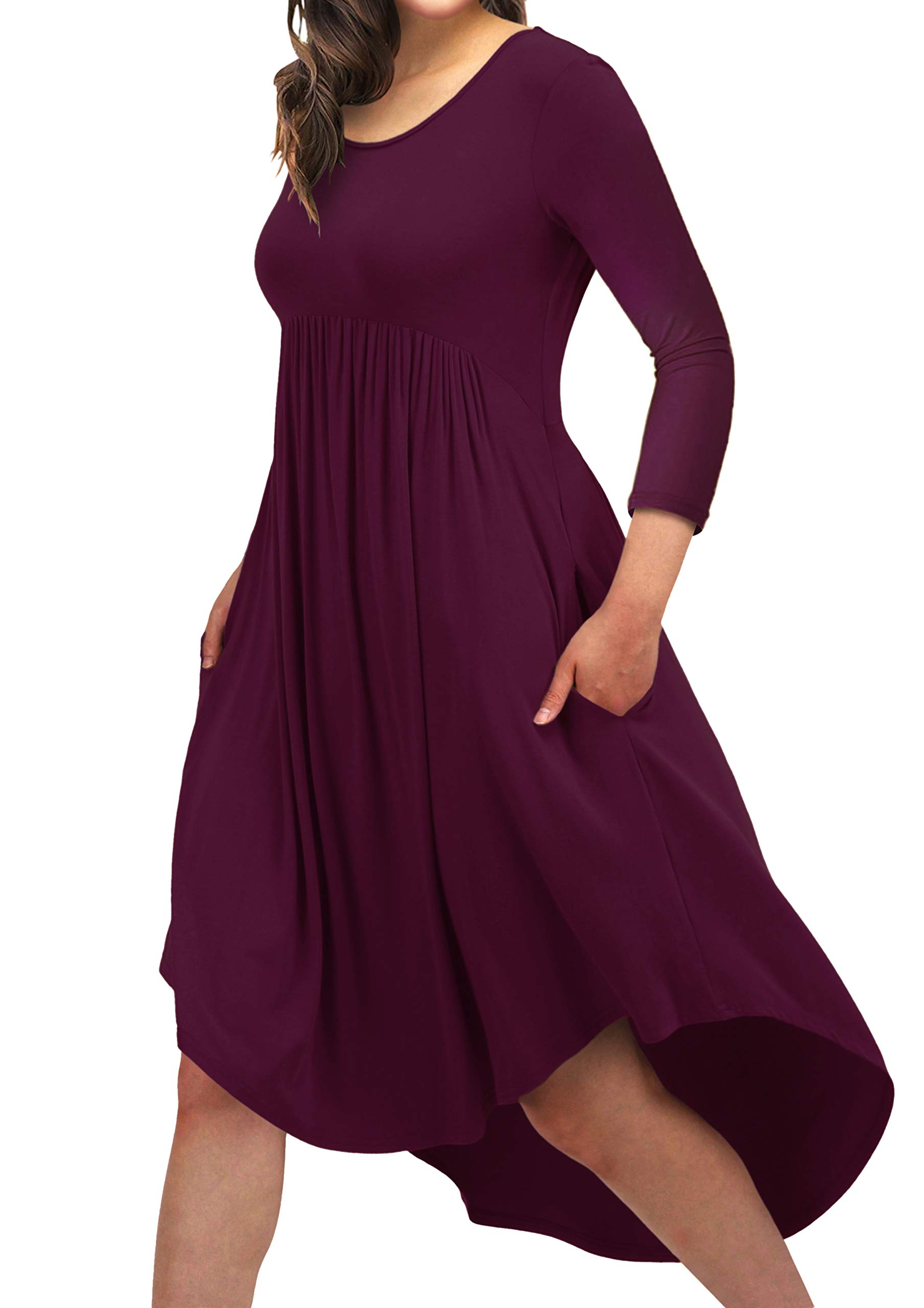 EASYDWELL Women's Casual Loose Comfortable Flowy T-Shirt Dress with Pockets - Perfect for Summer Outfits, Beach Wear, and Everyday Comfort