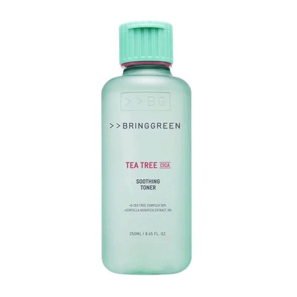 BRING GREEN Tea Tree Cica Soothing Toner 250ml - Hydrating Facial Toner for Acne-Prone & Sensitive Skin - Korean Skincare for Daily Soothing & Pore Care