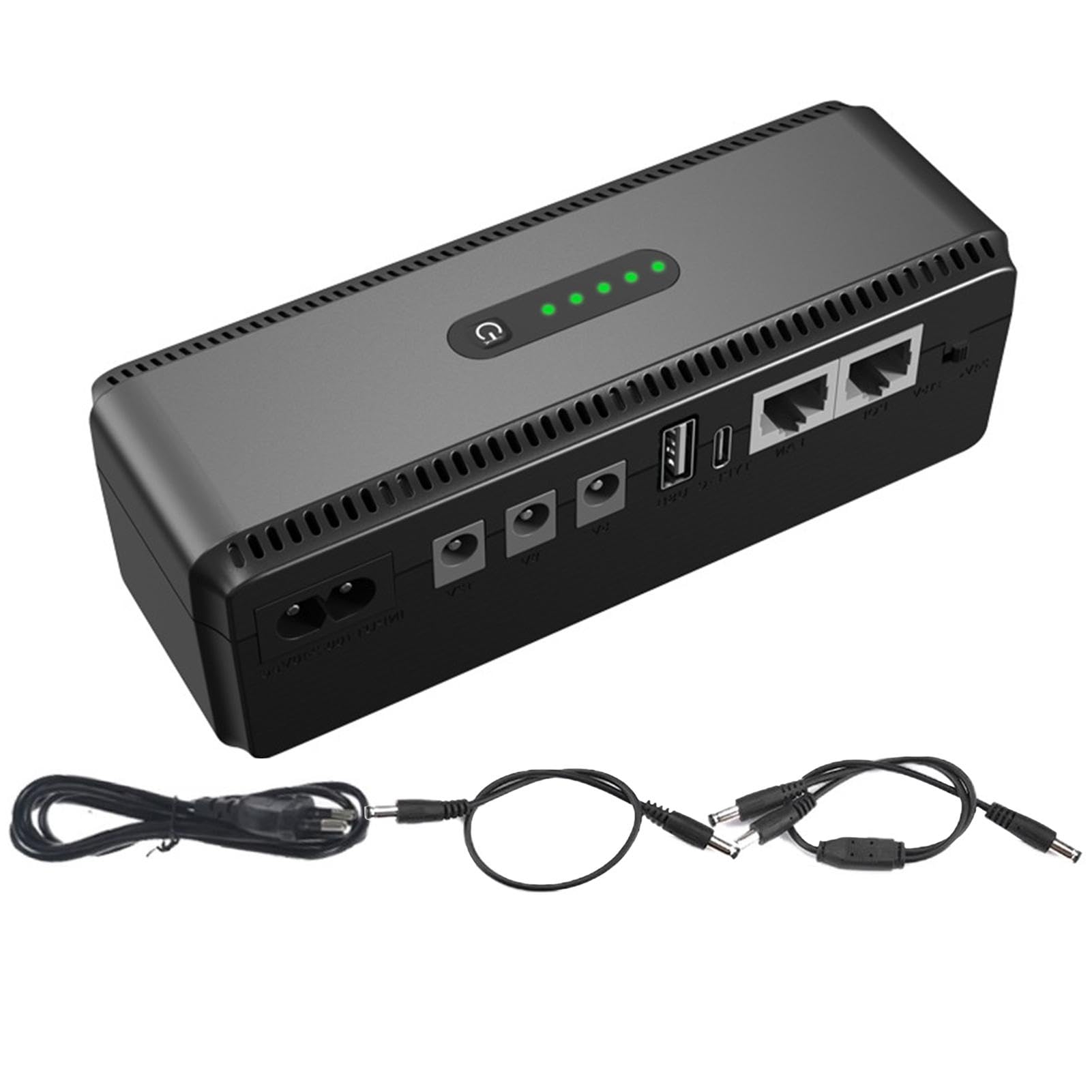 10400mAh Compact UPS Battery Backup for WiFi Router & Security Camera - Portable Uninterruptible Power Supply for Home/Office Network Devices - Perfect for Power Outages & Remote Monitoring