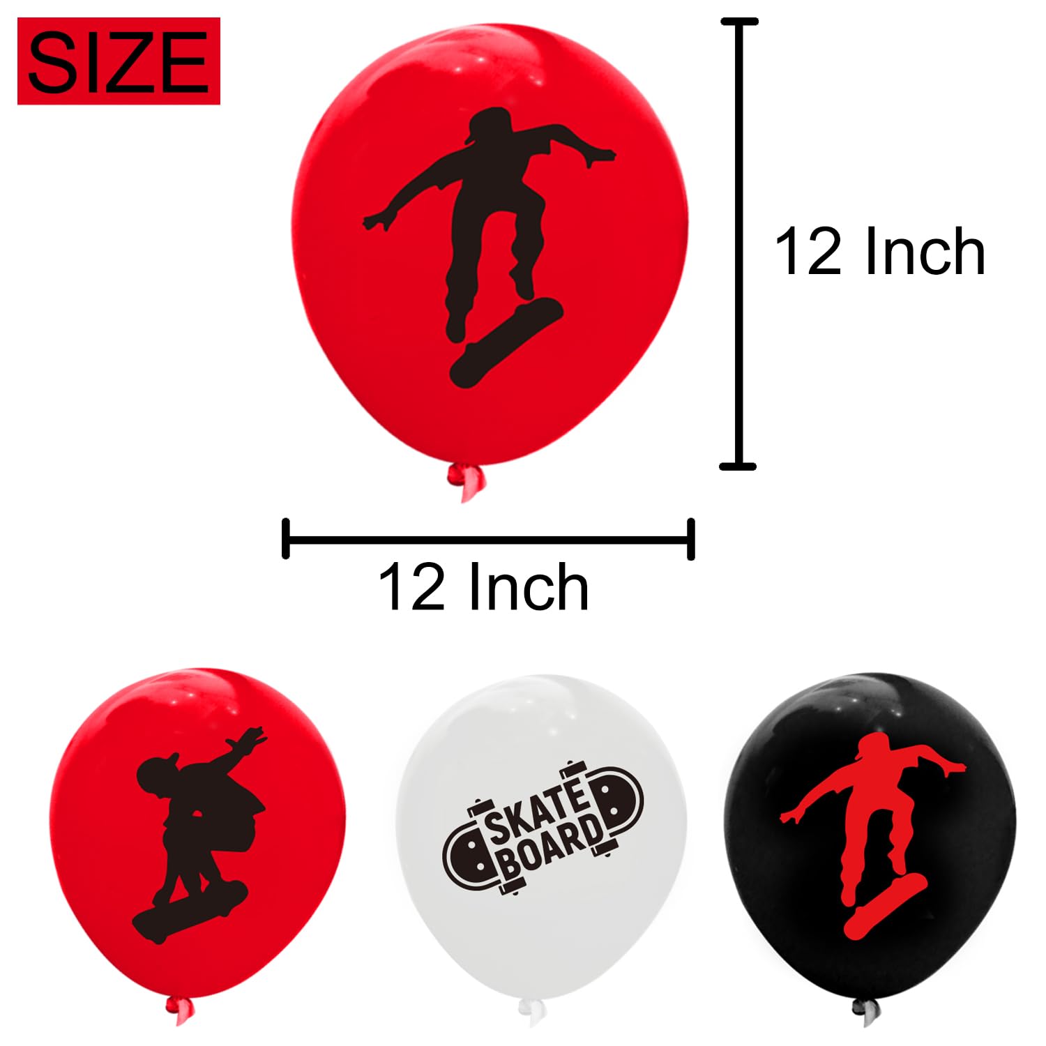 64PCS Skateboard Latex Balloons for Decorations - Skateboard Themed Party Supplies, Sports Birthday & Baby Shower Favors - Perfect for Skateboard Parties, Sports Events & Themed Celebrations