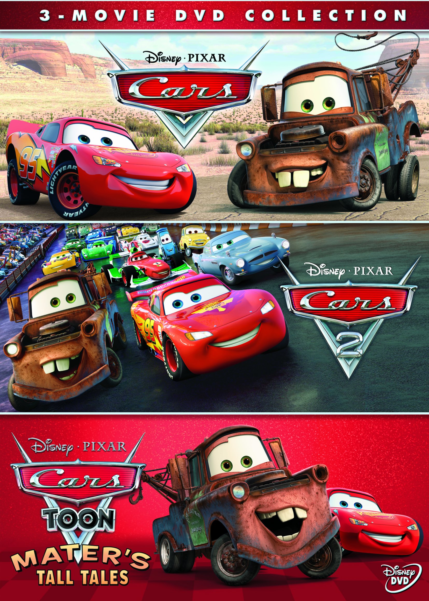 Disney Pixar Cars, Cars 2 & Cars Toon: Mater's Tall Tales Complete DVD Box Set - UK Import - Perfect for Family Movie Nights & Kids' Entertainment