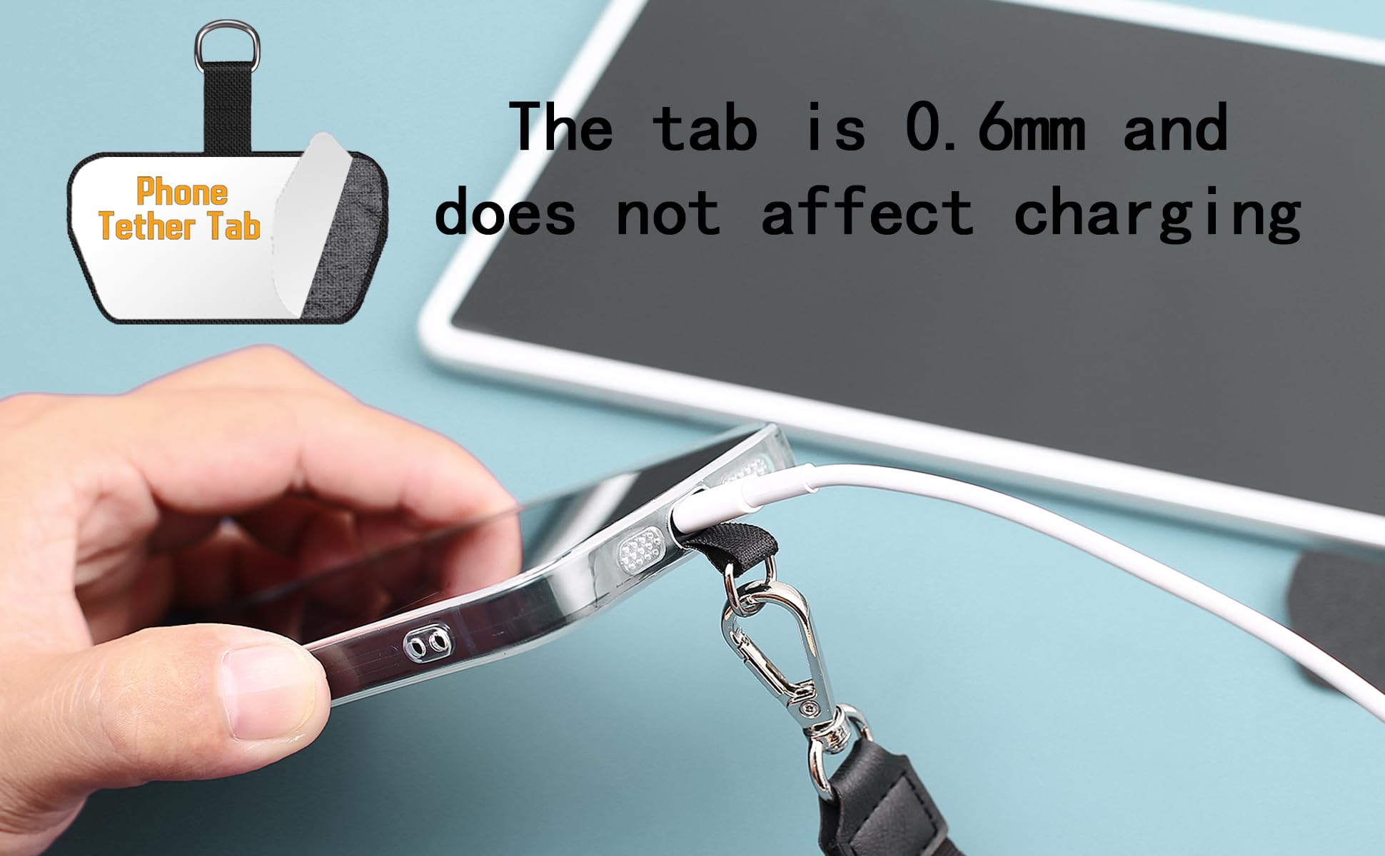 COOKOOKY Universal Phone Lanyard & Tether Tab Patches - Durable Strap Compatible with Most Phone Cases for Secure Hands-Free Use at Work, Travel, and Outdoor Adventures