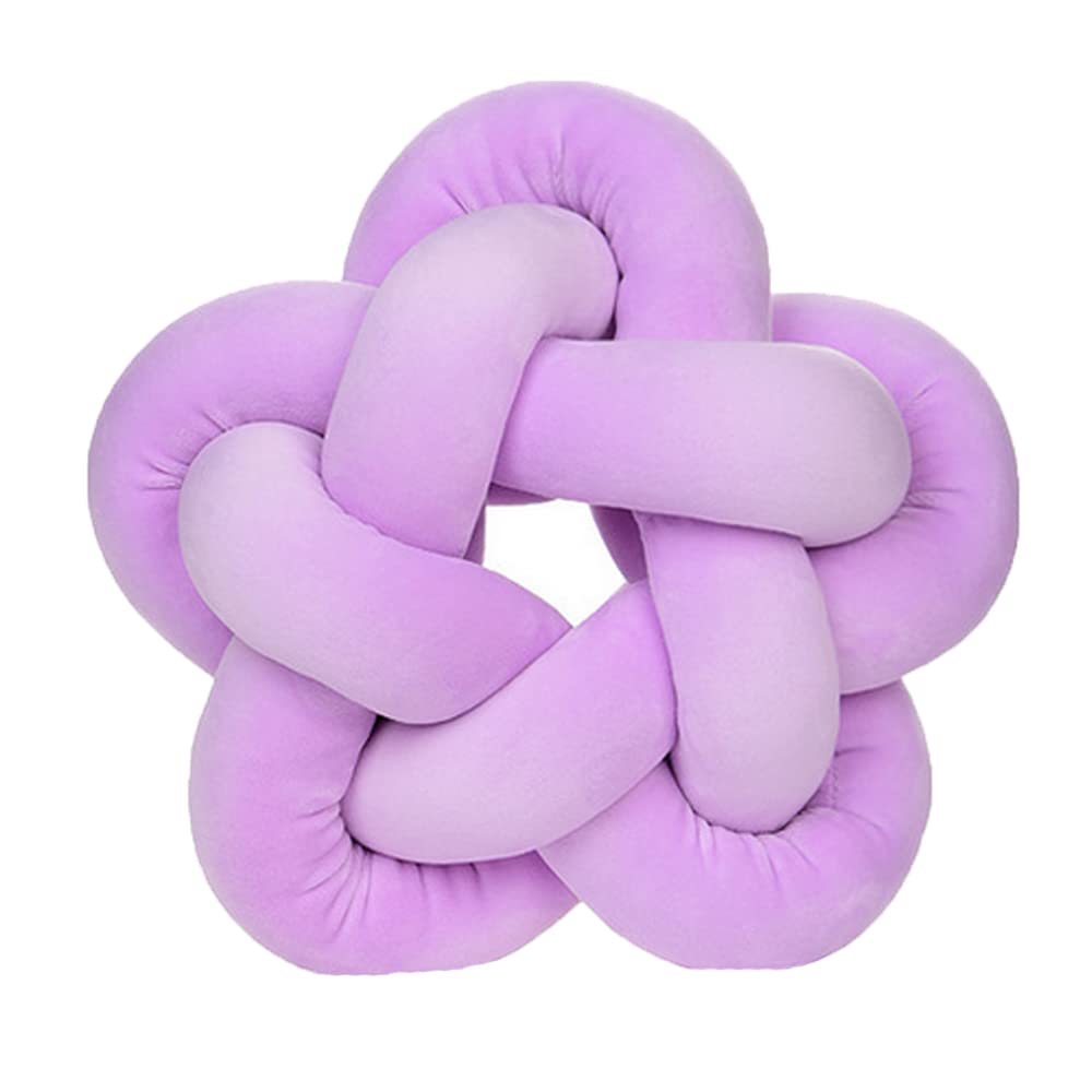 Light Purple Knot Pillows - Handmade Decorative Plush Throw Cushions for Sofa & Bed (12.6x12.6 Inch) - Perfect for Home Decor, Living Room Accents & Cozy Reading Nooks