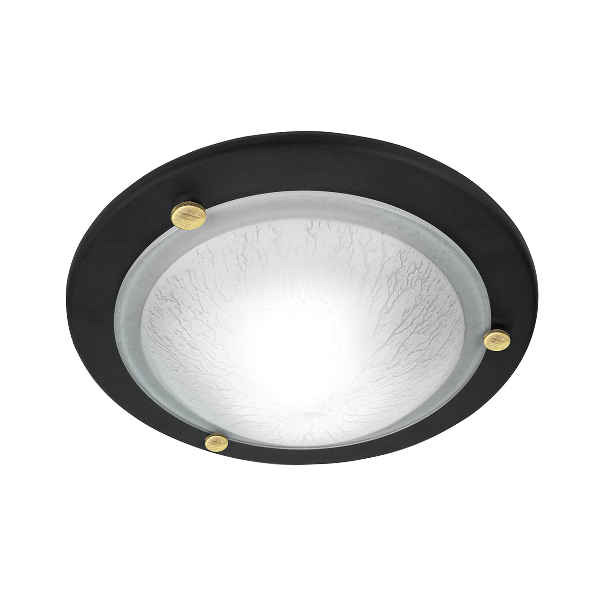 Berwick 1-Light Flush Mount Ceiling Light Fixture - Black Finish with E27 Socket - Perfect for Bedroom, Hallway or Closet Lighting