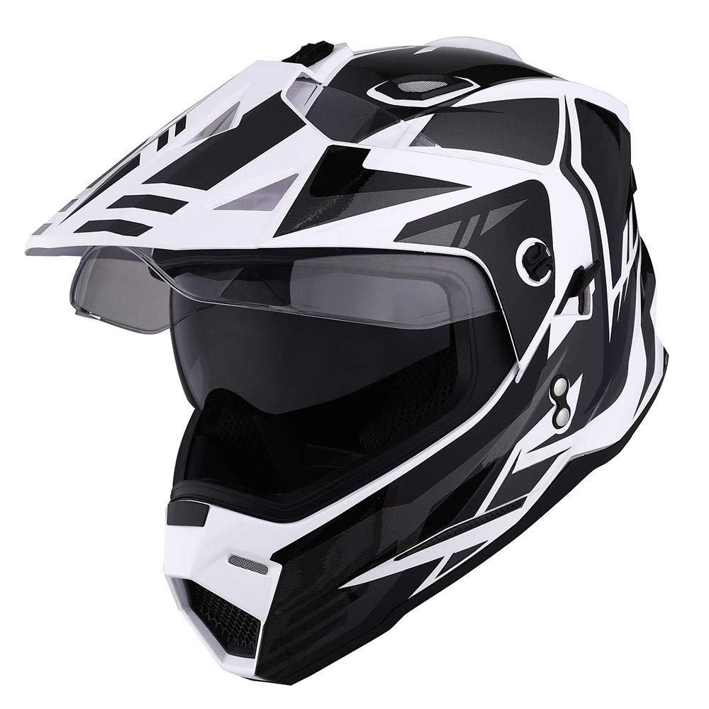 1Storm HF802 Dual Sport Motorcycle Helmet - DOT Approved Full Face Motocross Helmet with Dual Visor for Off-Road Riding | Ideal for Adventure Touring, Dirt Biking & Street Riding