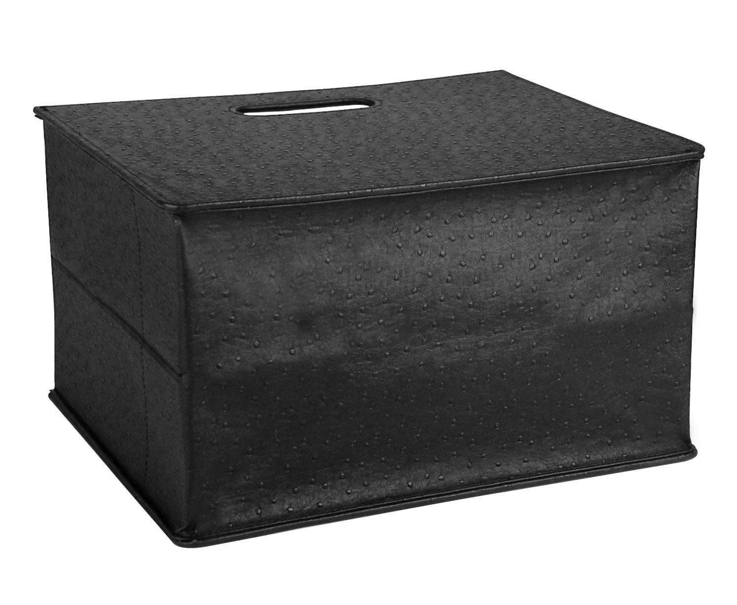 HofferRuffer Foldable Magazine Basket Holder - Black File Organizer Rack for Documents, Newspapers & Magazines - Space-Saving Storage Bin for Home, Office & Living Room