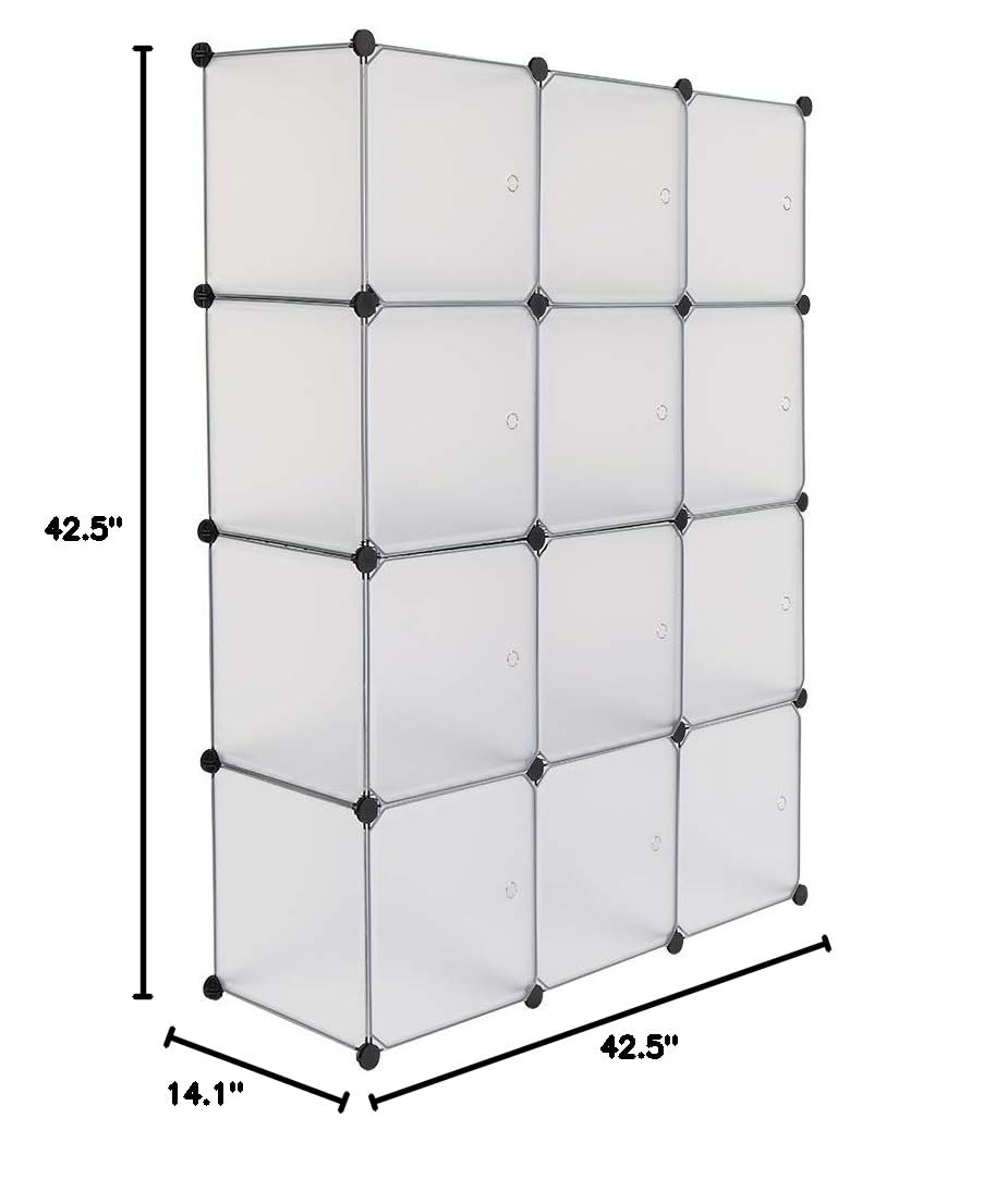 Ochine 6-Cube White Storage Organizer - DIY Closet Cabinet, Bookshelf & Square Plastic Shelves for Home, Office, Bedroom, Living Room & Garden - Perfect for Organizing Toys, Books, Clothes & Decor (Ships from USA)