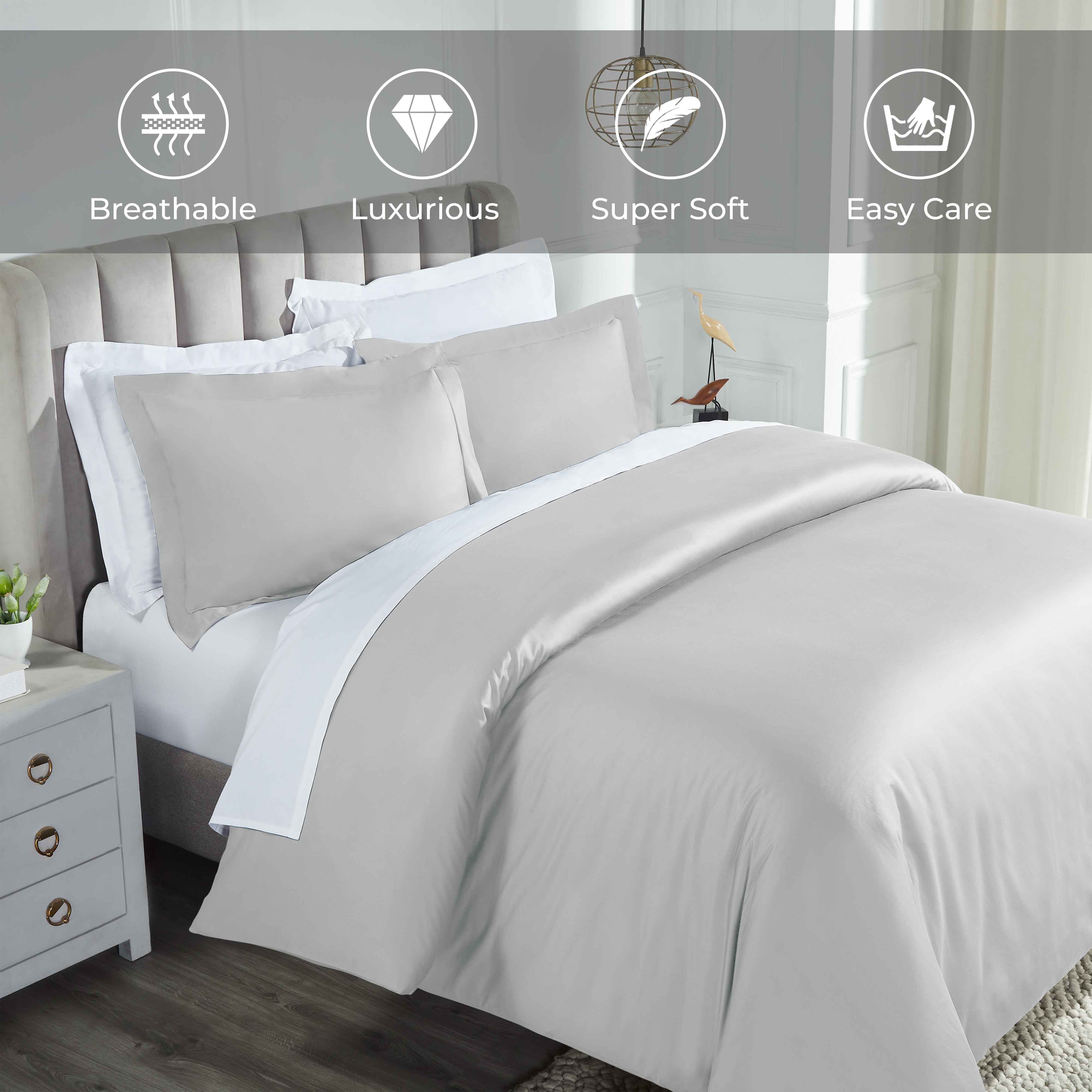 Luxury 850 Thread Count 100% Cotton Duvet Cover Set - King Size, Soft & Breathable Bedding for Hotel-Like Comfort - Perfect for Master Bedrooms, Guest Rooms & Airbnb Stays