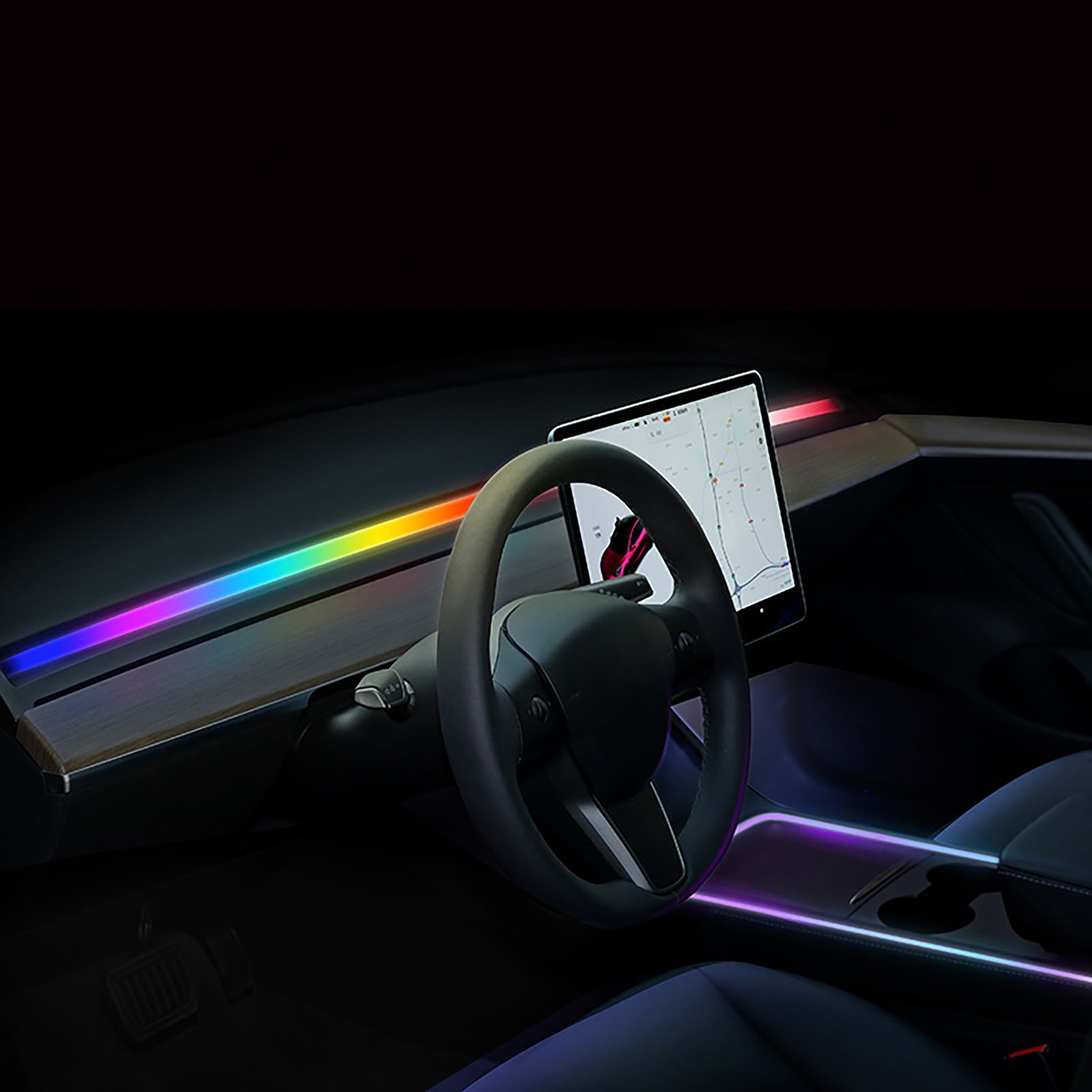 Tesla Model Y/3 Neon Ambient LED Lighting Kit - Custom Car Interior Lights for Mood & Style | Perfect for Night Driving, Parties & Car Shows