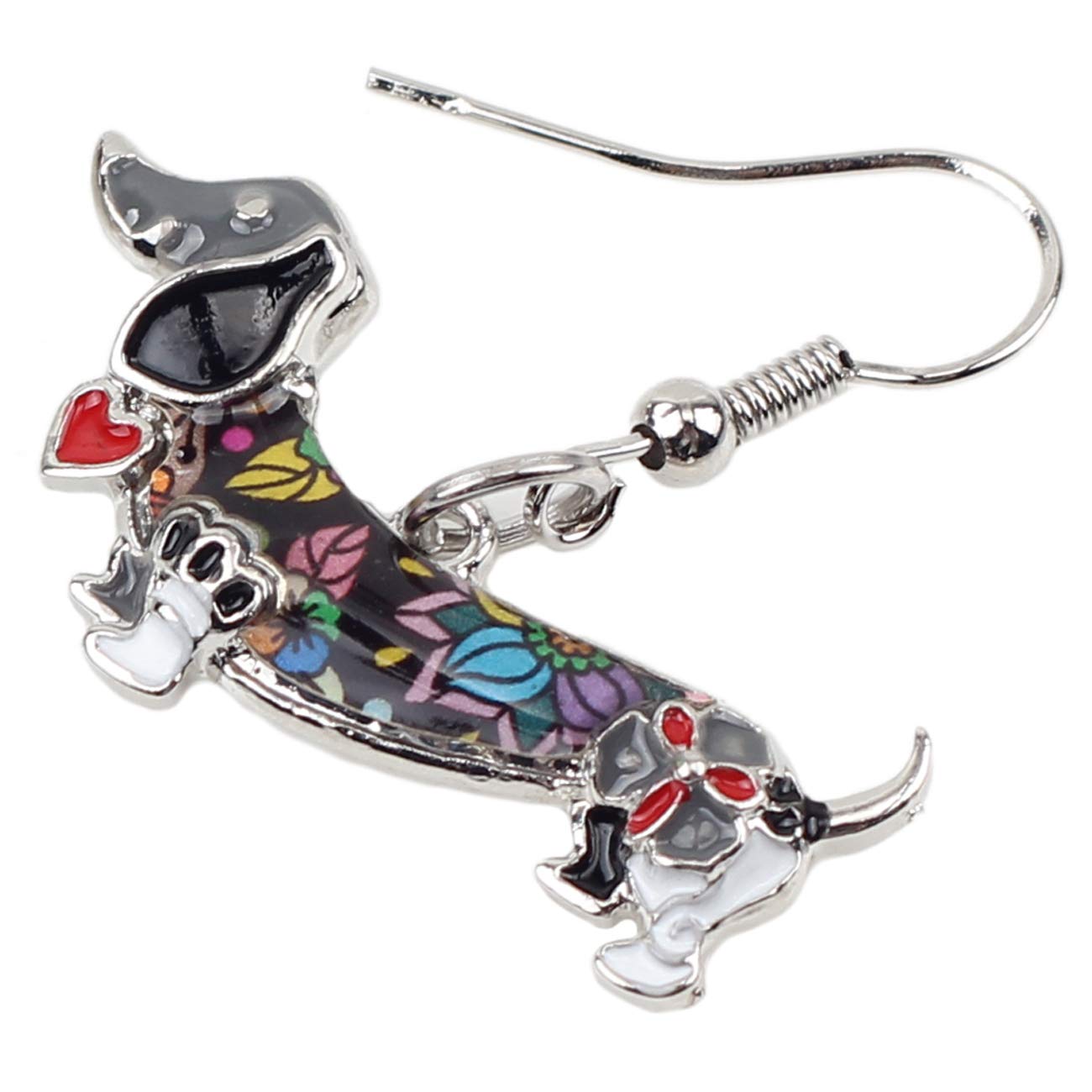 BONSNY Enamel Dachshund Dog Earrings for Women - Funny Pet Jewelry Gift for Dog Lovers