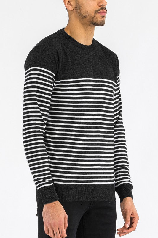 Round Neck Striped Sweater for Women - Cozy & Stylish Knit Pullover for Fall & Winter Fashion