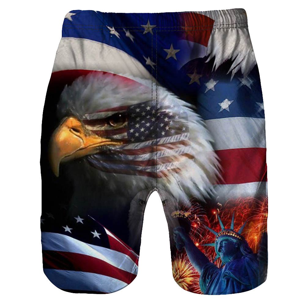 3D Printed Men's Casual Beach Shorts - Quick Dry Swim Trunks, Work & Vacation Short Pants, Comfortable Stretch Fabric (Red, XXL) - Perfect for Swimming, Surfing, Gym & Summer Outdoor Activities