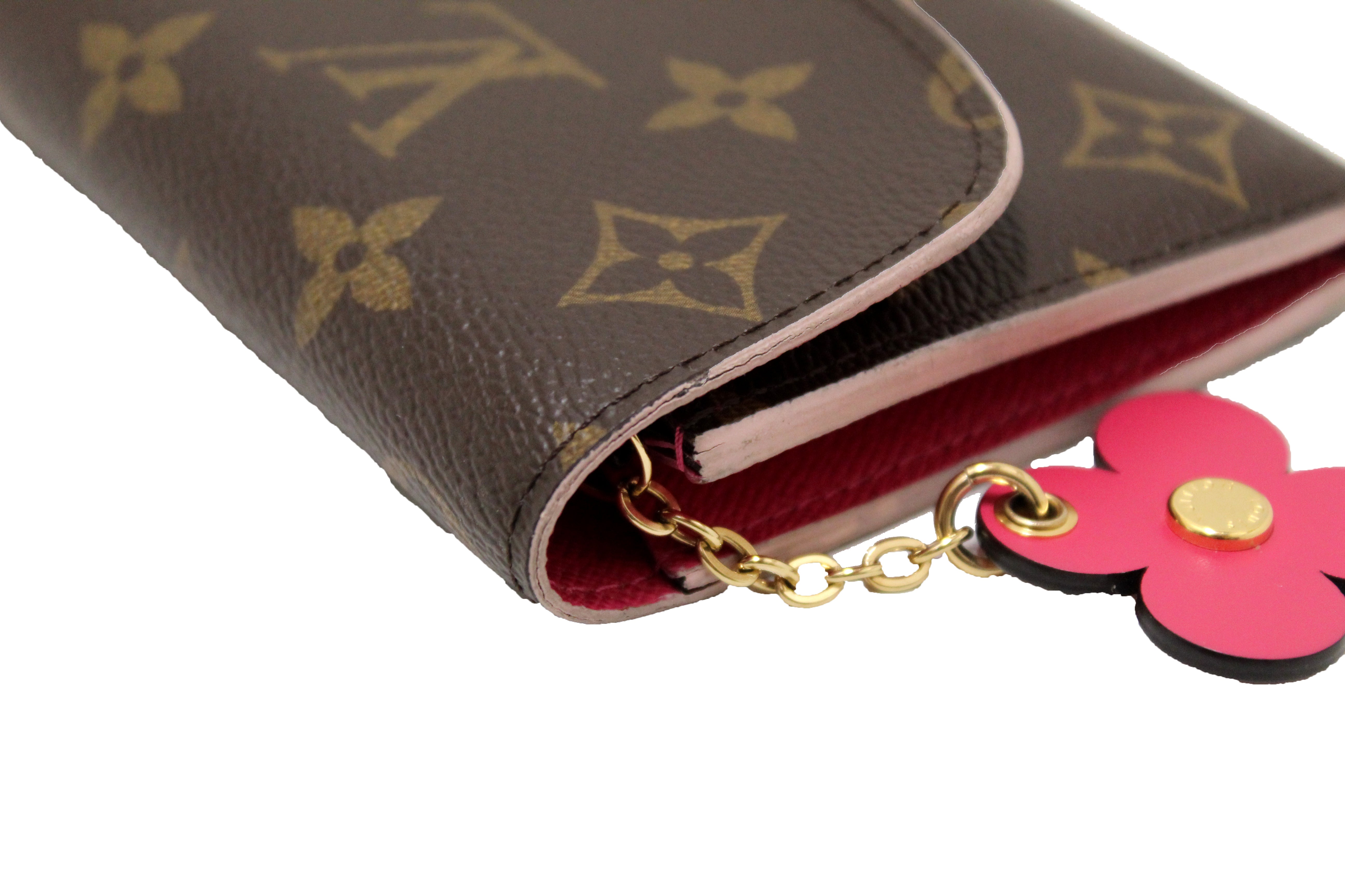 Authentic Louis Vuitton Monogram Canvas Emilie Long Wallet with Morning Bloom Flower Design - Luxury Women's Zip Around Wallet for Everyday Use, Travel & Special Occasions