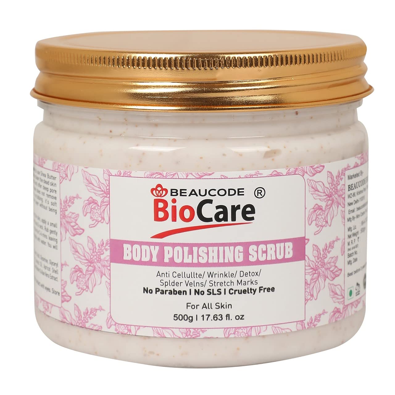 Beaucode Biocare Skin Glow Body Polishing Scrub - Paraben & Cruelty Free Exfoliator for Face & Body - 500g | Gentle Skin Renewal for Smooth & Radiant Complexion | Perfect for Daily Skincare Routine & Spa Treatments