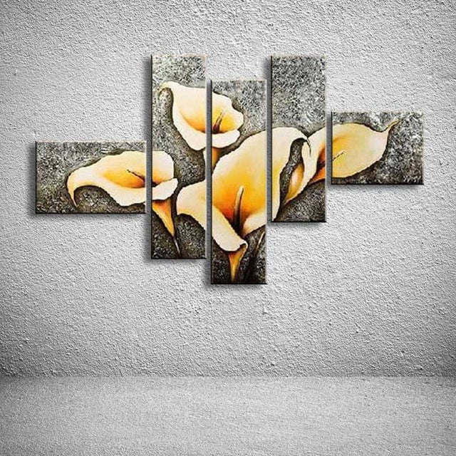 Hand Painted Modern Flower Oil Painting on Canvas - Wall Art Home Decor for Living Room, Bedroom & Office | FL5 034