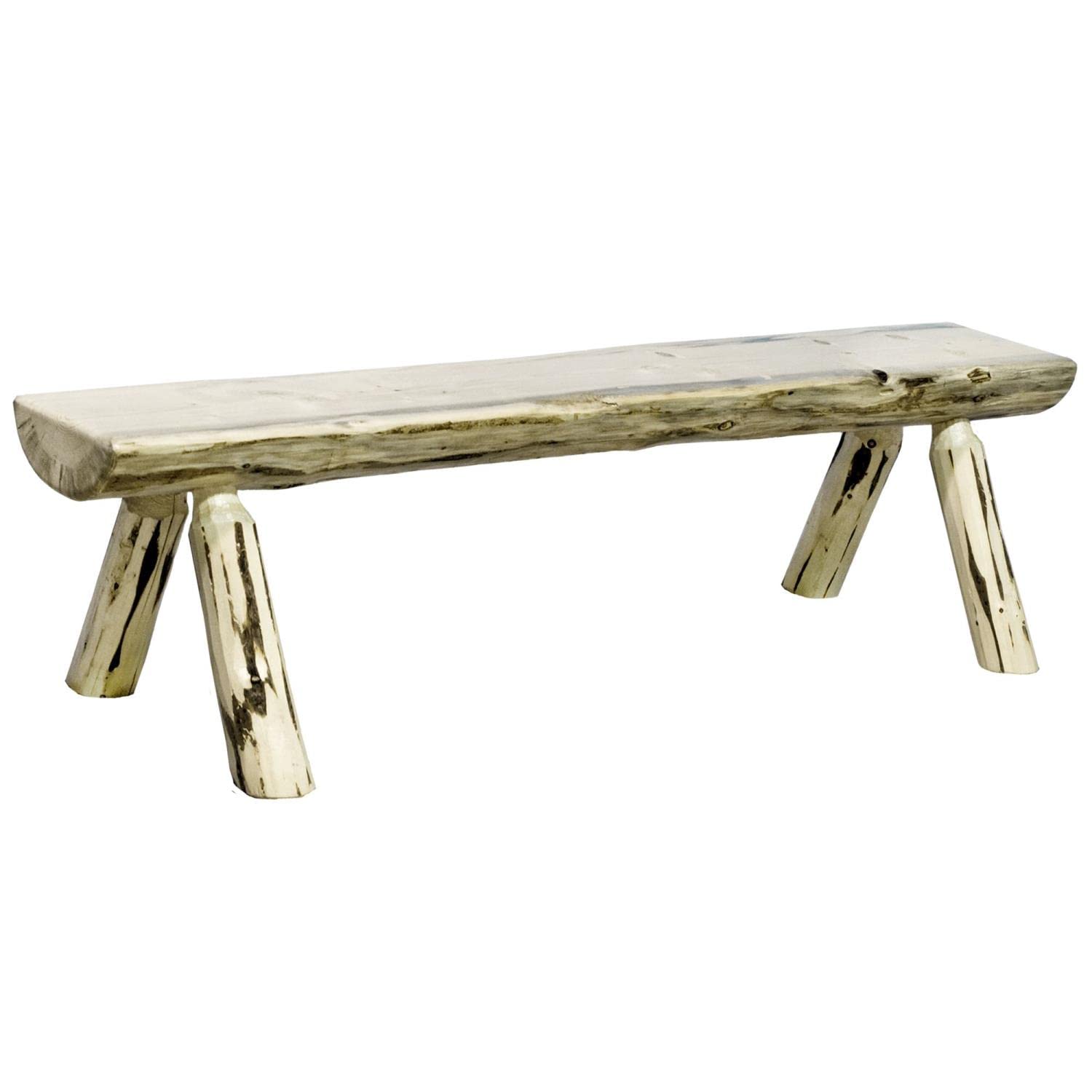 Handcrafted 5' Log Bench - Rustic Solid Wood Outdoor Furniture for Patio, Garden & Cabin Decor
