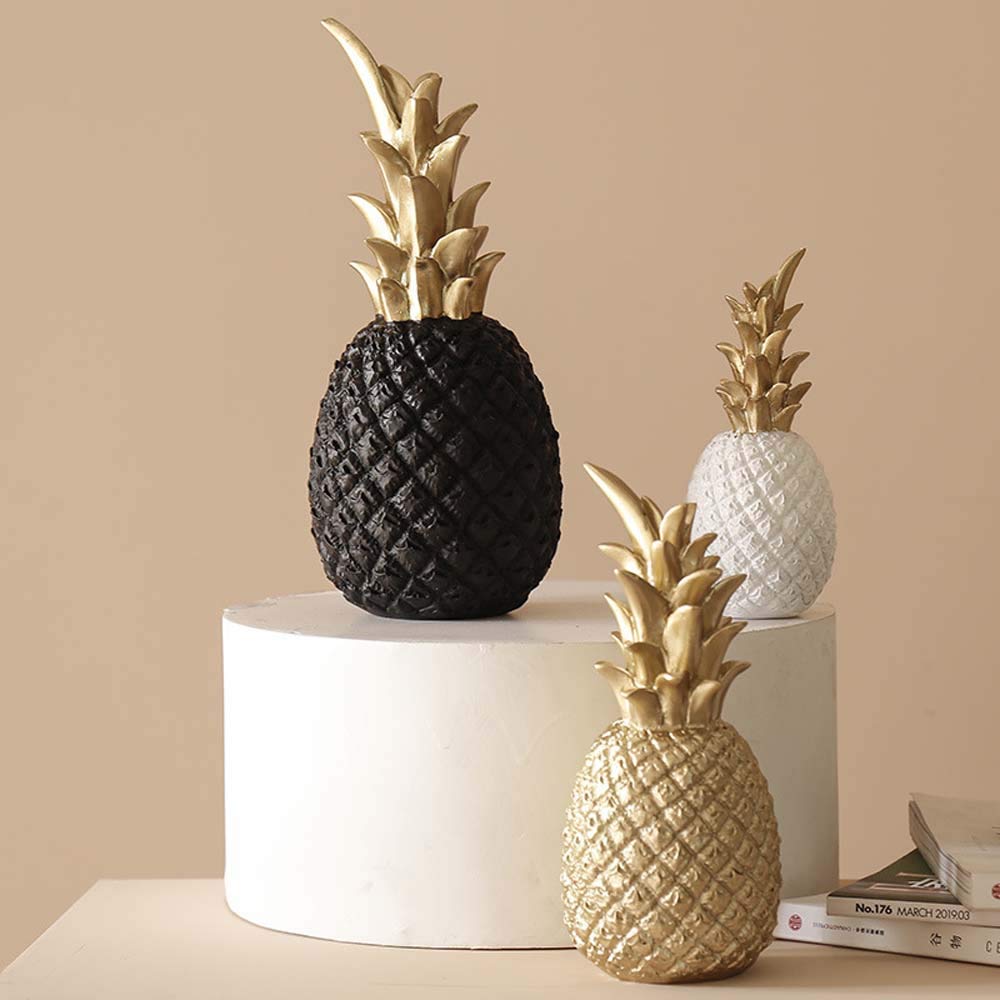 Golden Pineapple Decor - Elegant Home Ornament for Living Room, Bedroom, Cabinet & Desktop - Perfect Gift & Housewarming Present (Gold) | Ideal for Tropical Theme Parties, Summer Decor & Farmhouse Style Interiors