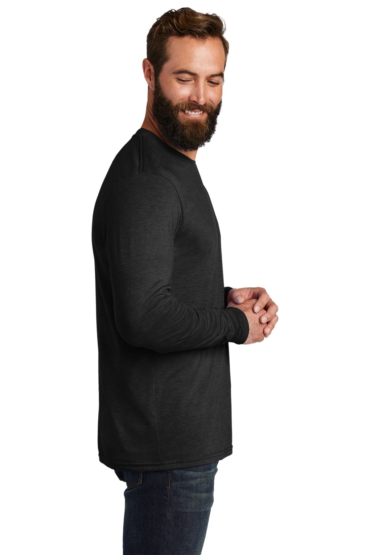 Allmade Unisex Tri-Blend Long Sleeve T-Shirt - Space Black | Soft Eco-Friendly Cotton Tee for Men & Women | Perfect for Casual Wear, Layering & Everyday Comfort