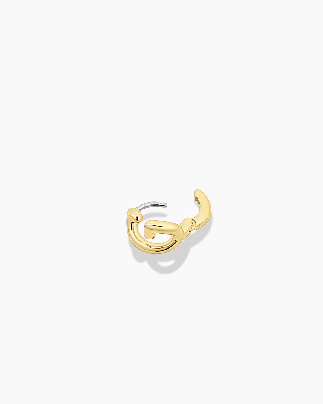 Alphabet Single Huggie Earrings - Gold Plated Initial Letter Studs for Women - Perfect for Everyday Wear, Gifts & Special Occasions