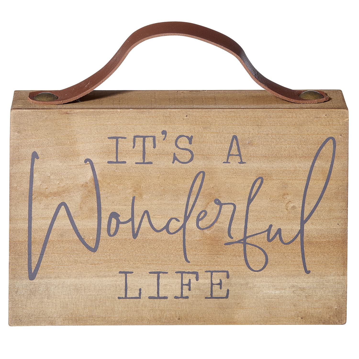 Faithworks Inspirational Farmhouse Wooden Sign - 8 x 5.25 Inch Rustic Home Decor with 'Wonderful Life' Message - Perfect for Wall Decor, Housewarming Gifts & Farmhouse Style Interiors