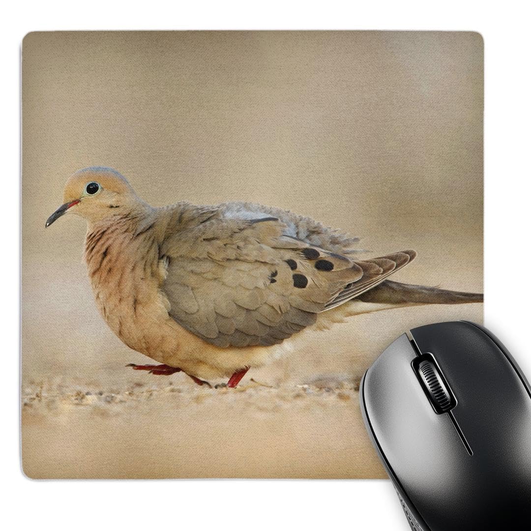 3D Rose Mourning Dove Bird Mouse Pad - Non-Slip Rubber Base, Comfortable for Office & Gaming - Larry Ditto Artwork (US44 LDI0987) - Perfect for Computer Workstations & Home Office Desks